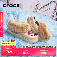 卡骆驰crocs秋冬暖绒泡芙轻便保暖暖棉洞洞鞋男女雪地靴|208446 骨白色-2Y2(含智必星) 36/37(220mm)