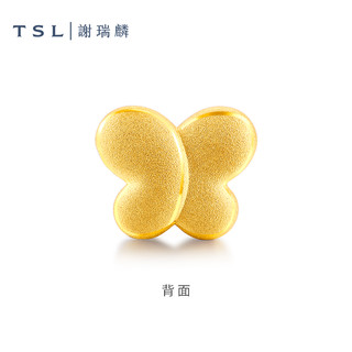 88VIP：TSL 谢瑞麟 珐琅蝴蝶3D硬金黄金转运珠足金路路通手饰新品XM753