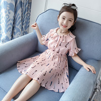 森林与孩子 女童连衣裙夏装儿童裙子女孩气质公主裙 粉 120