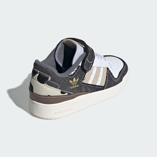 adidas FORUM LOW经典运动板鞋男小童儿童阿迪达斯三叶草 白/浅棕/深灰 32码