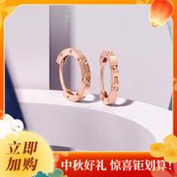 TSL 谢瑞麟 18K金耳环耳扣LOVE CIRCLE简约ins网红