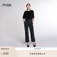 Maje2024秋季女装气质通勤黑色高腰微喇西装长裤MFPPA00658 黑色 T38