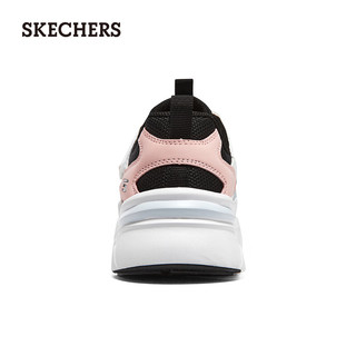 斯凯奇（Skechers）魔术贴老爹鞋网布透气舒适319007L 白色/黑色/粉红色/WBPK 29码