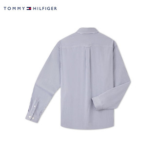 TOMMY HILFIGER【免烫】24秋冬男休闲斜纹肌理挺括条纹长袖衬衫38762 藏青白条纹DBZ XXL