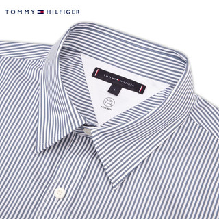 TOMMY HILFIGER【免烫】24秋冬男休闲斜纹肌理挺括条纹长袖衬衫38762 藏青白条纹DBZ XXL