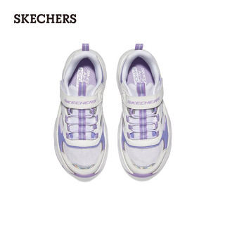 斯凯奇（Skechers）百搭运动鞋耐磨中大童鞋319009L 白色/薰衣草色/WLV 30码