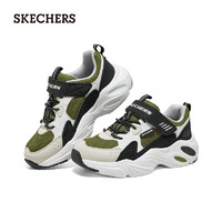 斯凯奇（Skechers）中大男童儿童经典厚底经典百搭老爹鞋405265L 黑色/橄榄色/BKOL 38码