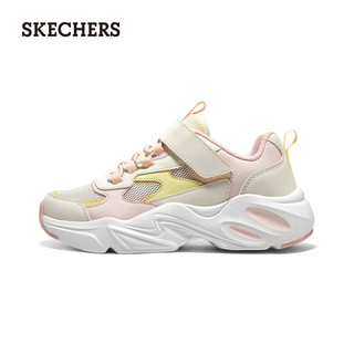 斯凯奇（Skechers）百搭运动鞋耐磨中大童鞋319009L 白色/浅粉红色/WLPK 36码