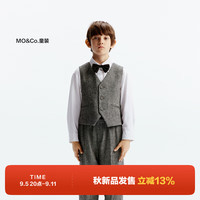 little MO&Co.little moco童装24秋装男童羊毛混纺无袖马甲西装外套夹克 深花灰色 160/76