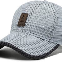 移动专享：Generic 夏季网眼棒球帽男式女式棒球帽户外运动跑步帽, 白色