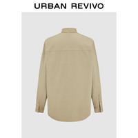 UR2024秋季男装轻熟风设计感图案宽松开襟衬衫UMM240009 卡其 L