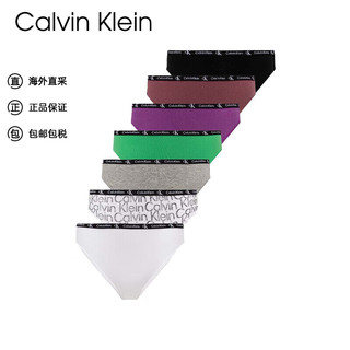 卡尔文·克莱恩 Calvin Klein CK 女士棉质三角内裤 7条装 000QD3993E IBF多色 S