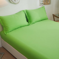 厚泰生北欧风纯色舒适透气枕头套枕芯套全棉枕套1对装48*74cm单人枕头罩 荧光绿 48x74cm一只装
