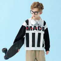 Kappa Kids卡帕童装男女童T恤长袖薄款2024春秋洋气儿童打底衫上衣 黑色 140