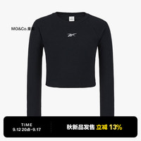little MO&Co.REEBOK联名系列 little moco童装女童亲子装5A抑菌打底长袖t恤 黑色  130/64