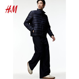 H&M2024秋季男装时尚休闲百搭修身版型轻便棉服1227233 海军蓝 165/84 XS