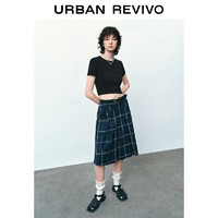 URBAN REVIVO UR2024夏季新款女装欧美辣妹风挖空露背修身短袖T恤UWU440132