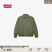 Levi's李维斯24秋季男士休闲经典简约罗纹领飞行员夹克外套 军绿色 L