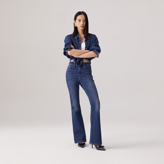 Levi's 李维斯 冬暖系列 女士726高腰微喇休闲美式牛仔裤 A3410 中蓝色 25 30