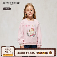 Teenie Weenie Kids小熊童装24秋季女童印花刺绣圆领套头卫衣 粉色 130cm
