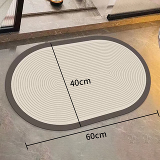 柏卫 科技绒速干吸水地垫浴室防滑垫卫生间吸水脚垫入门垫子 40*60cm