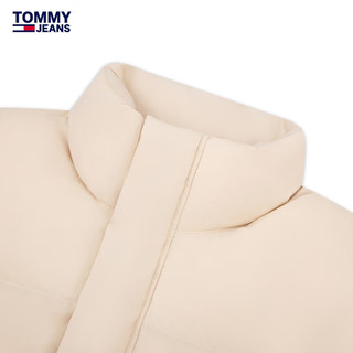 TOMMY JEANS24秋冬男复古刺绣鸭绒立领短款面包服羽绒服外套20374 米白色ACG XS