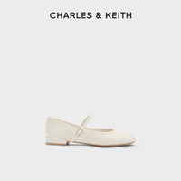 CHARLES & KEITH 24秋季新款CK1-70381068复古圆头平底玛丽珍鞋女