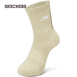 斯凯奇（Skechers）男女同款抗菌简约柔软舒适透气加厚底P324U027 夏沙白/驼色/04Q2 S