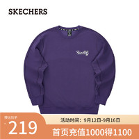 斯凯奇（Skechers）男女同款针织套头卫衣2024年秋季L324U064 深叶紫/04QU XXL