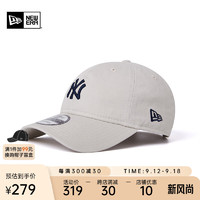 NEW ERA 纽亦华 2024夏季MLB男女NY LA棒球帽弯檐遮阳鸭舌帽子 14201618-米白色-NY OSFM