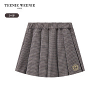 Teenie Weenie Kids小熊童装24秋女宝宝复古风经典格纹百褶裙 灰色 90cm