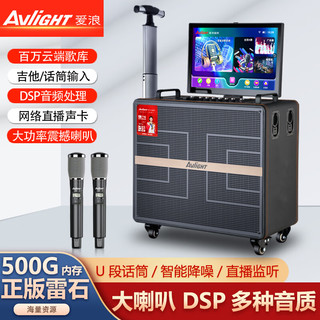 爱浪（Avlight）D05便携式户外拉杆k歌音响家用ktv音箱带折叠点歌屏卡拉ok功放一体机视频机