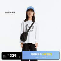 little MO&Co.5A抑菌 little moco童装24秋装男女童纯棉圆领印花长袖T恤 本白色 140/68