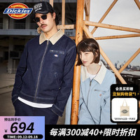 dickies复古牛仔IKE夹克 丹宁水洗工装外套 男女 休闲百搭 DK0A87FN 复古蓝 2XL