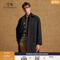 Teenie Weenie Men小熊男装风衣2024冬季新款拼接中长款休闲商务外套男