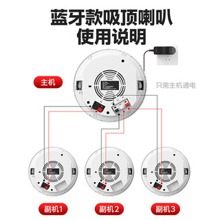 爱国者蓝牙吸顶音响有源广播商用家用餐厅会议室天花喇叭嵌入式吊顶天花板音箱（无线蓝牙1拖1）