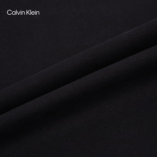 Calvin Klein Jeans女士休闲通勤简约ck字母印花纯棉打底衫圆领长袖T恤J220493 BEH-太空黑 L