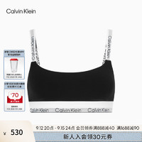 卡尔文·克莱恩 Calvin Klein 内衣24秋女ck提花肩带无钢圈文胸QF7970AD UB1-太空黑 L