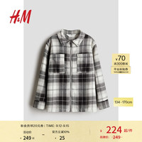 H&M童装男童女童外套2024秋新款舒适斜纹棉布衬衫式外套1241688