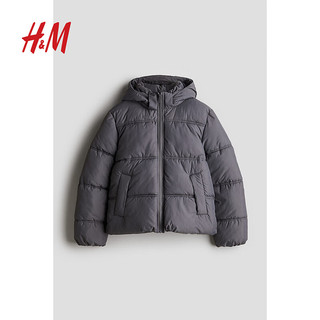 H&M2024秋季新品童装女童连帽棉服1230268