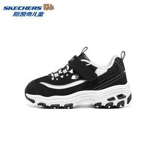 斯凯奇（Skechers）童鞋小童熊猫鞋宝宝鞋子款男童学步鞋405221N 黑色/白色/BKW 20.5码