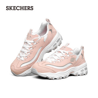 斯凯奇（Skechers）童鞋女夏季潮流复古休闲鞋老爹鞋80587L 浅粉红色/白色 33.5码