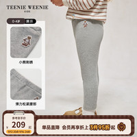 Teenie Weenie Kids小熊童装24秋女宝时尚百搭刺绣纯色打底裤 中灰色 100cm
