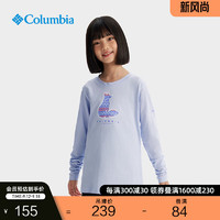 Columbia哥伦比亚户外24秋冬女童时尚印花圆领长袖T恤AG7337 581 XS （120/60）