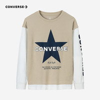 Converse匡威儿童装男童卫衣2024秋季中大童休闲时尚上衣打底 燕麦色 110/56