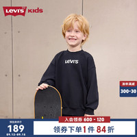 Levi's李维斯童装男女童长袖T恤简约上衣 黑美人 160/80