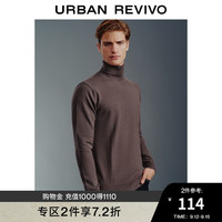 UR2024秋冬新款男时尚保暖百搭纯色立领长袖针织衫UMB930004