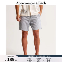 ABERCROMBIE & FITCH男装 24夏款时尚多口袋复古休闲松紧腰宽松短裤KI128-4102 浅蓝色条纹 S (175/76A)