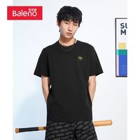 百亿补贴：Baleno 班尼路 夏季男女装时尚休闲圆领T恤印花刺绣短袖纯色简约情侣款