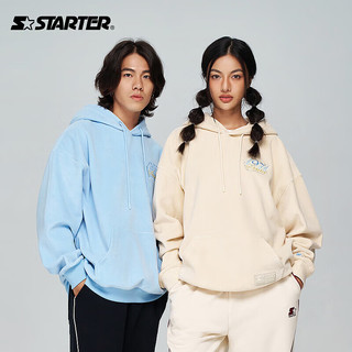 STARTER【24秋新】连帽卫衣男女同款宽松外穿休闲运动服 桦木白 XL